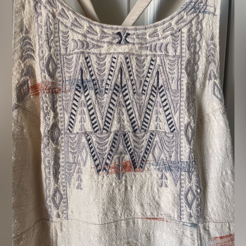 Free People | | Arizona Mini Dress. Embroidered. Size SP. Pockets. Boho - Picture 2 of 8